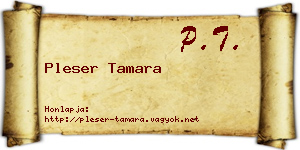 Pleser Tamara névjegykártya